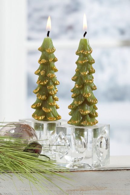 Small Tree Taper Candle Set